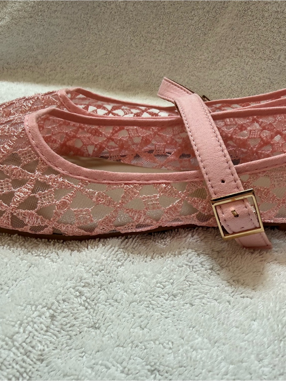 Women's Pink Lace Mary Jane Flats bundle shoes for deeper discounts :) - Picture 2 of 7